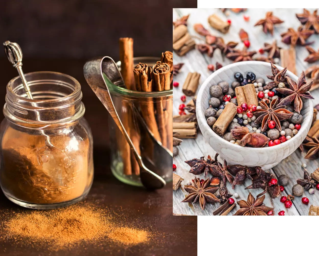 Ceylon cinnamon and dried herbs