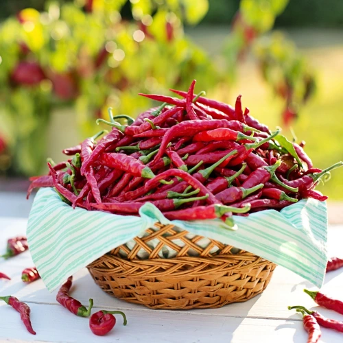 A basket of cayenne pepper